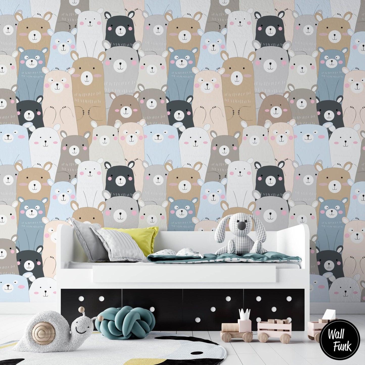 Papel para paredes Osos Mosaico