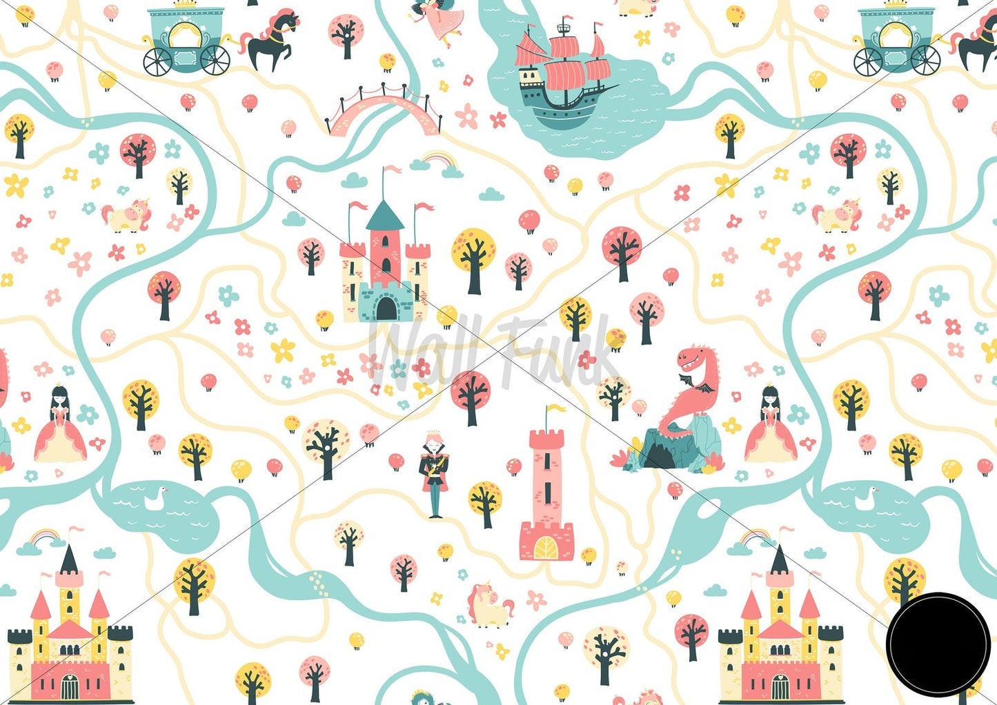 Papel para paredes tierra de princesa mosaico
