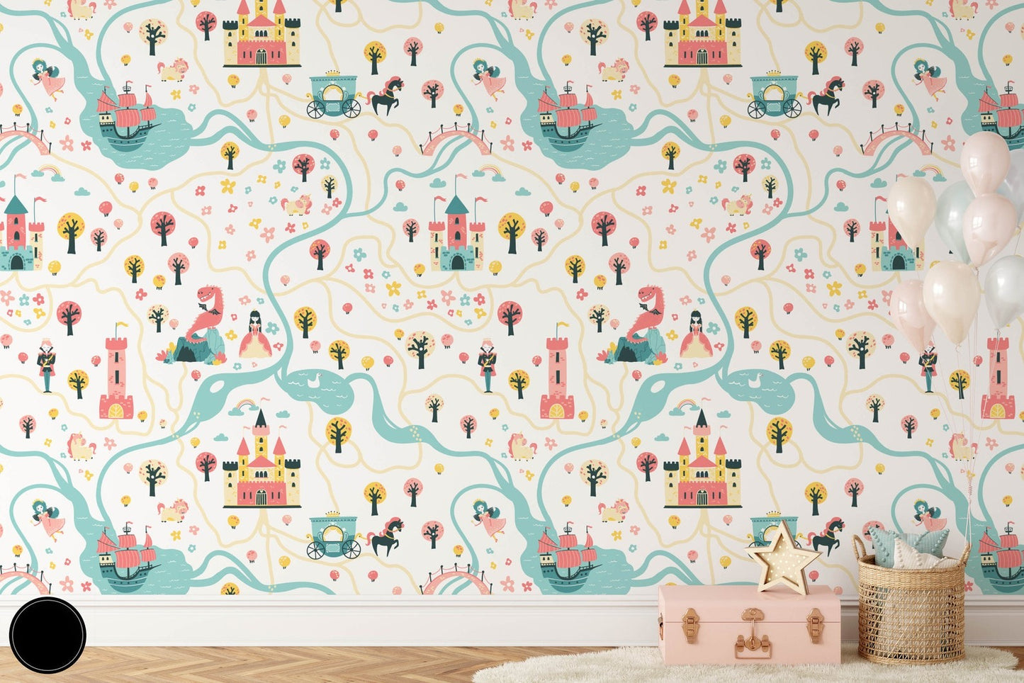 Papel para paredes tierra de princesa mosaico