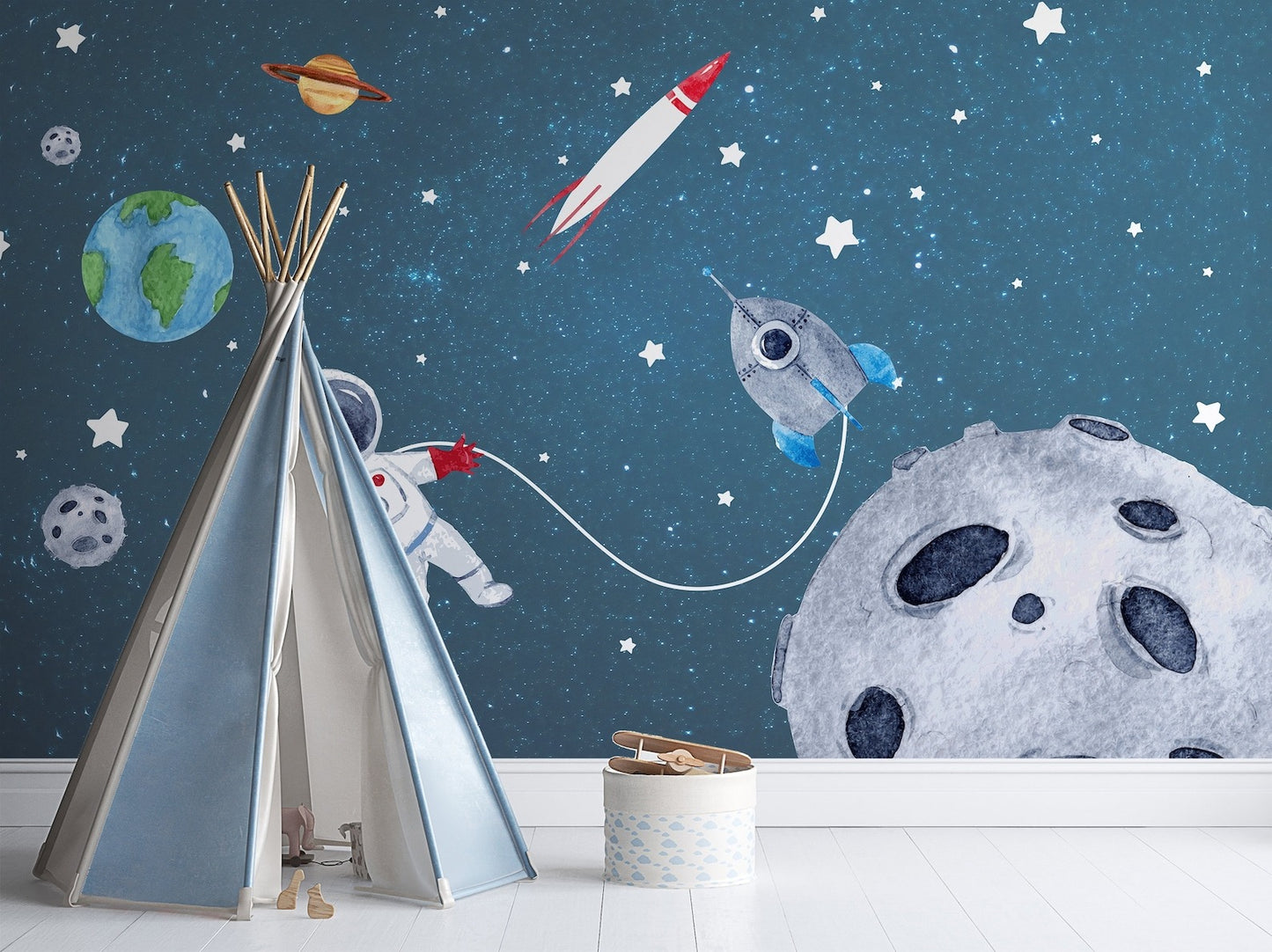 Papel para paredes Astronauta de acuarela