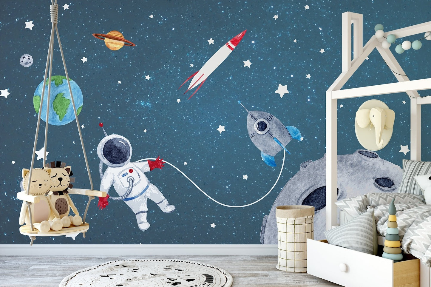 Papel para paredes Astronauta de acuarela