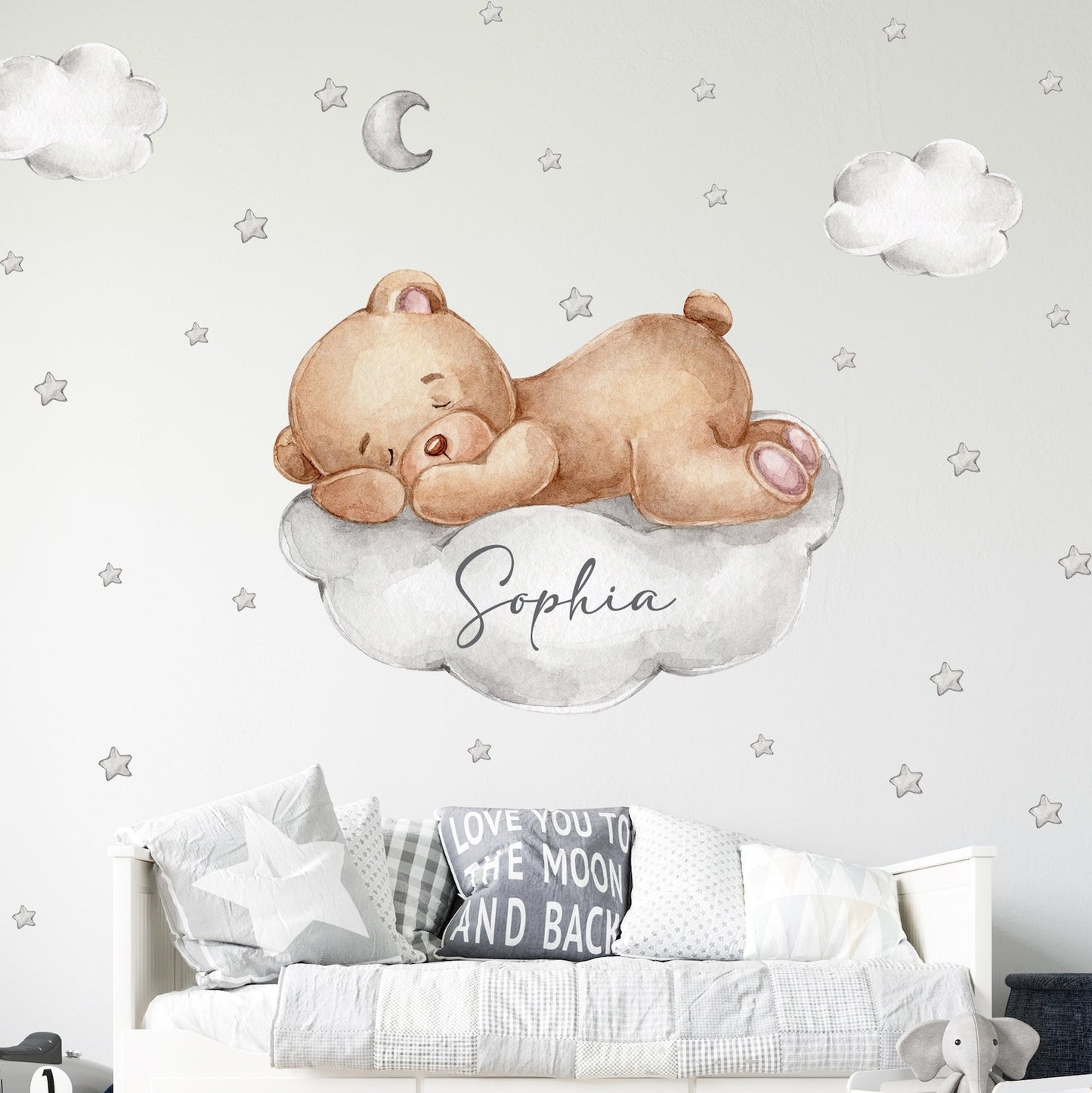 Vinilos decorativos Adhesivos infantiles de Pared Conjunto Animales en nube