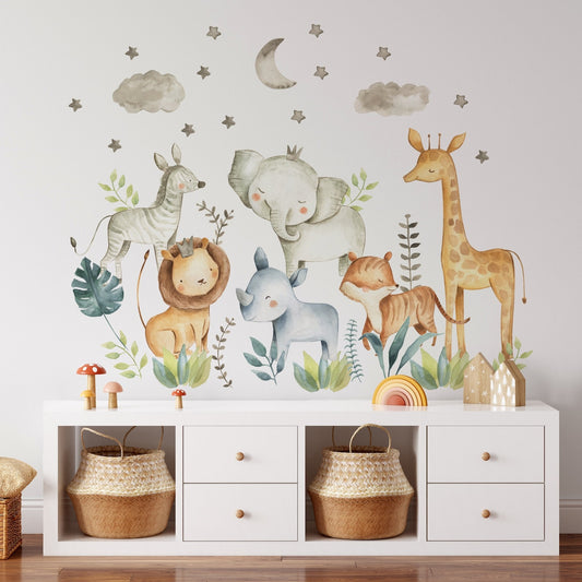 Vinilos decorativos Adhesivos infantiles animales safari