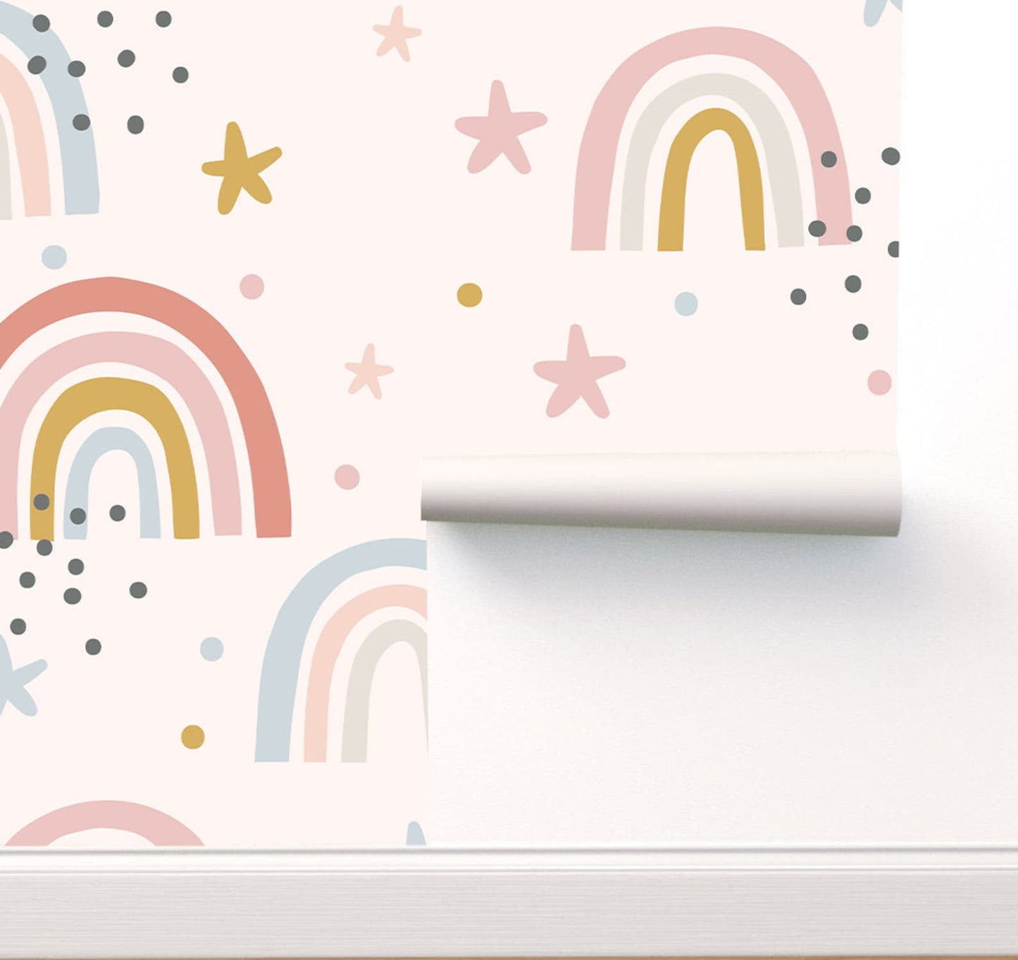 Papel para paredes Mosaico Arcoiris con estrellas