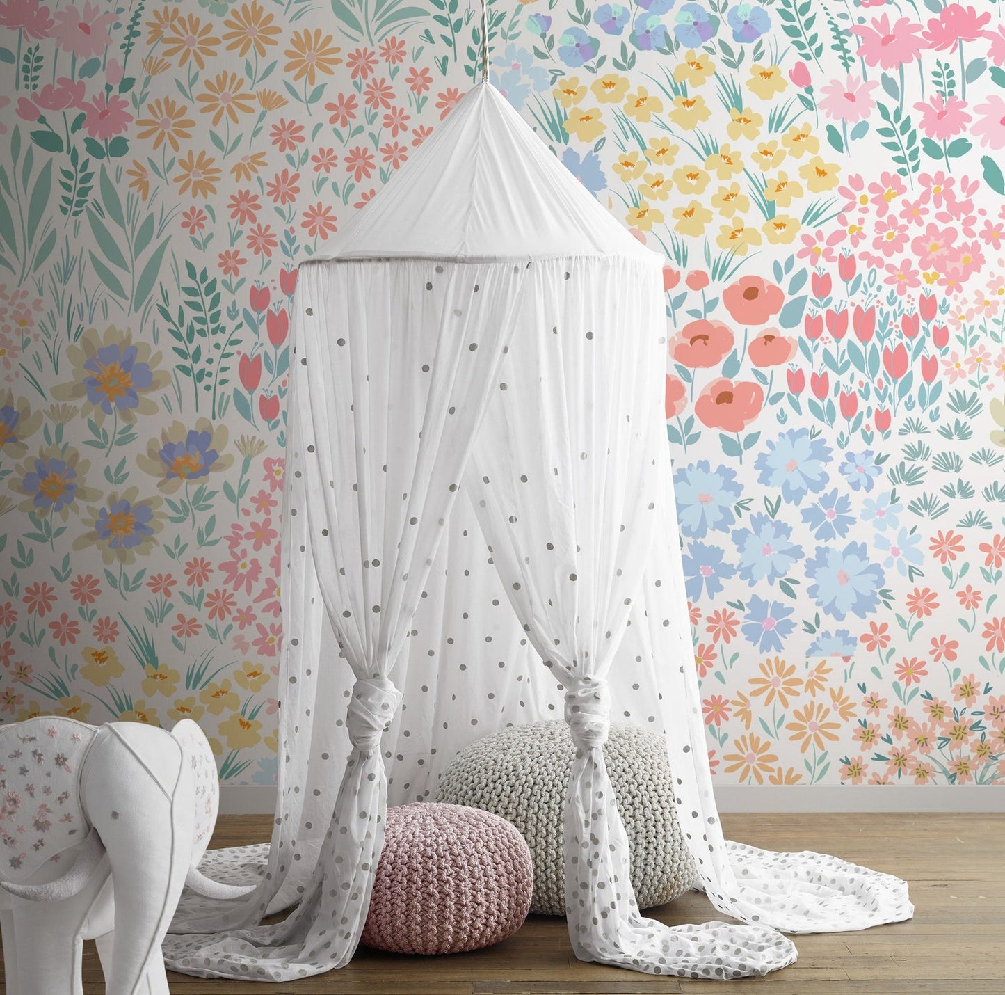 Papel para paredes diseño floral para habitación