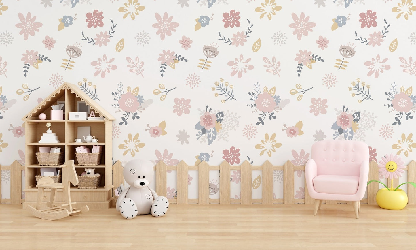 Papel para paredes Flores Mosaico 2