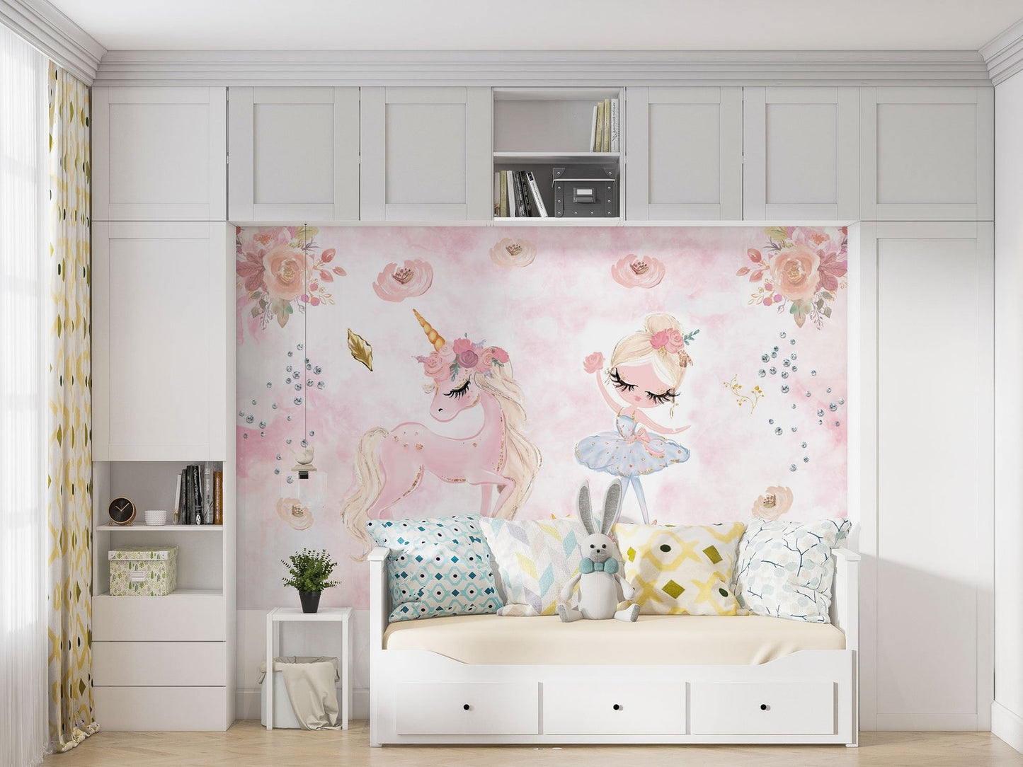 Papel para paredes Unicornio con Bailarina 2