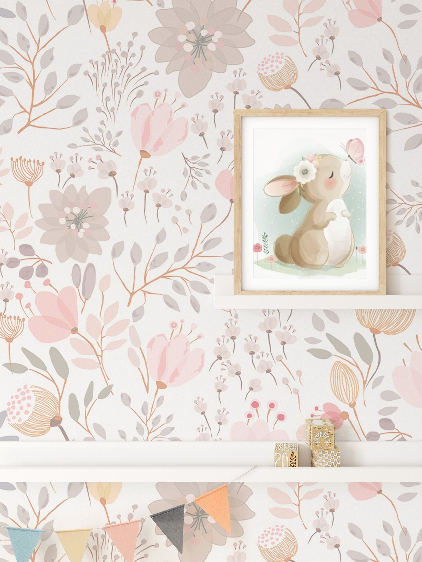 Papel para paredes Flores Mosaico 4