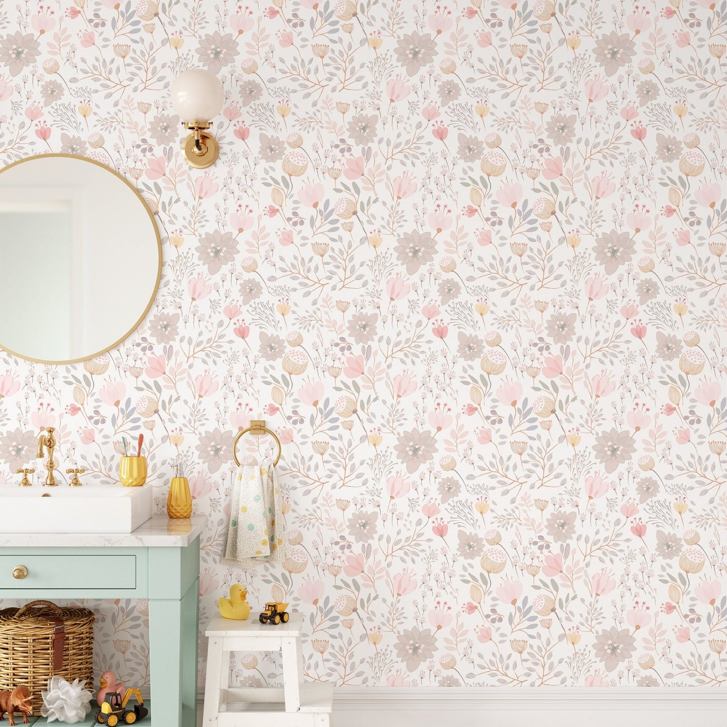Papel para paredes Flores Mosaico 4