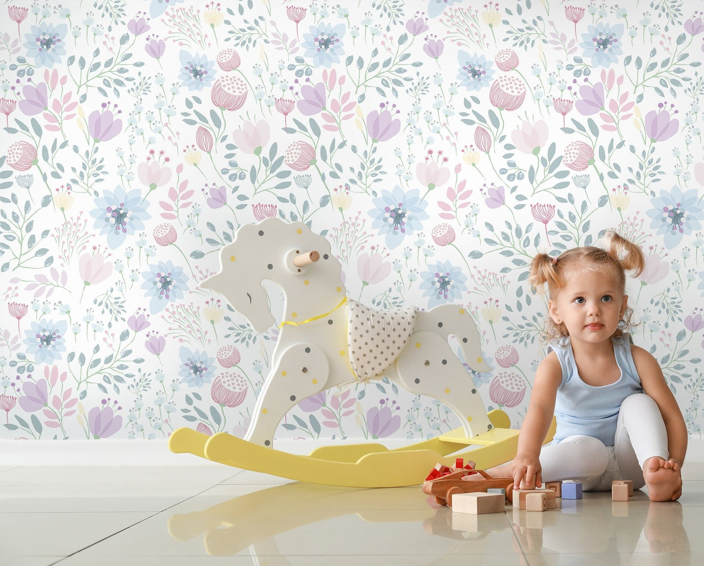 Papel para paredes Flores Mosaico 5