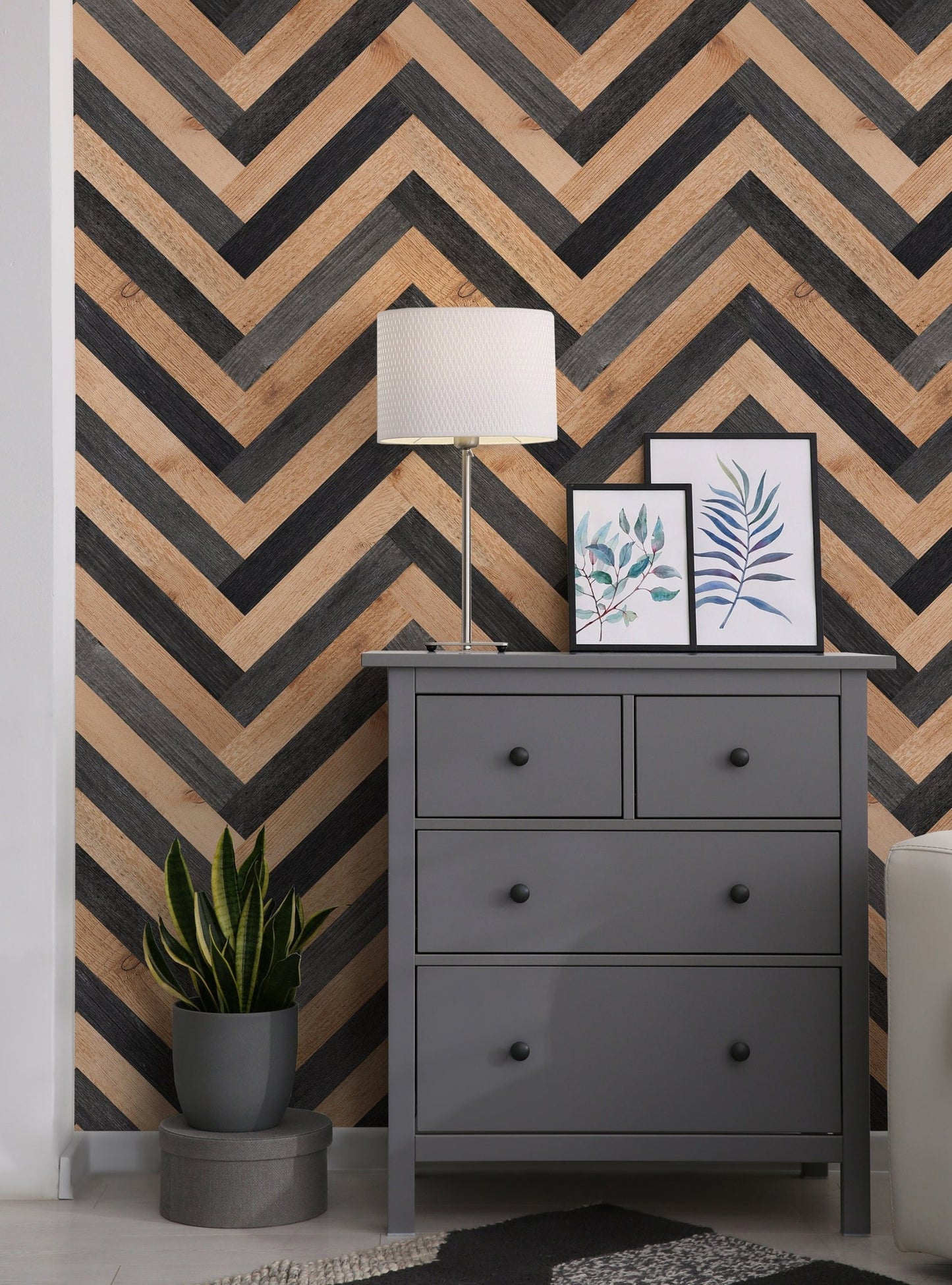 Papel para paredes triangulos de textura de madera