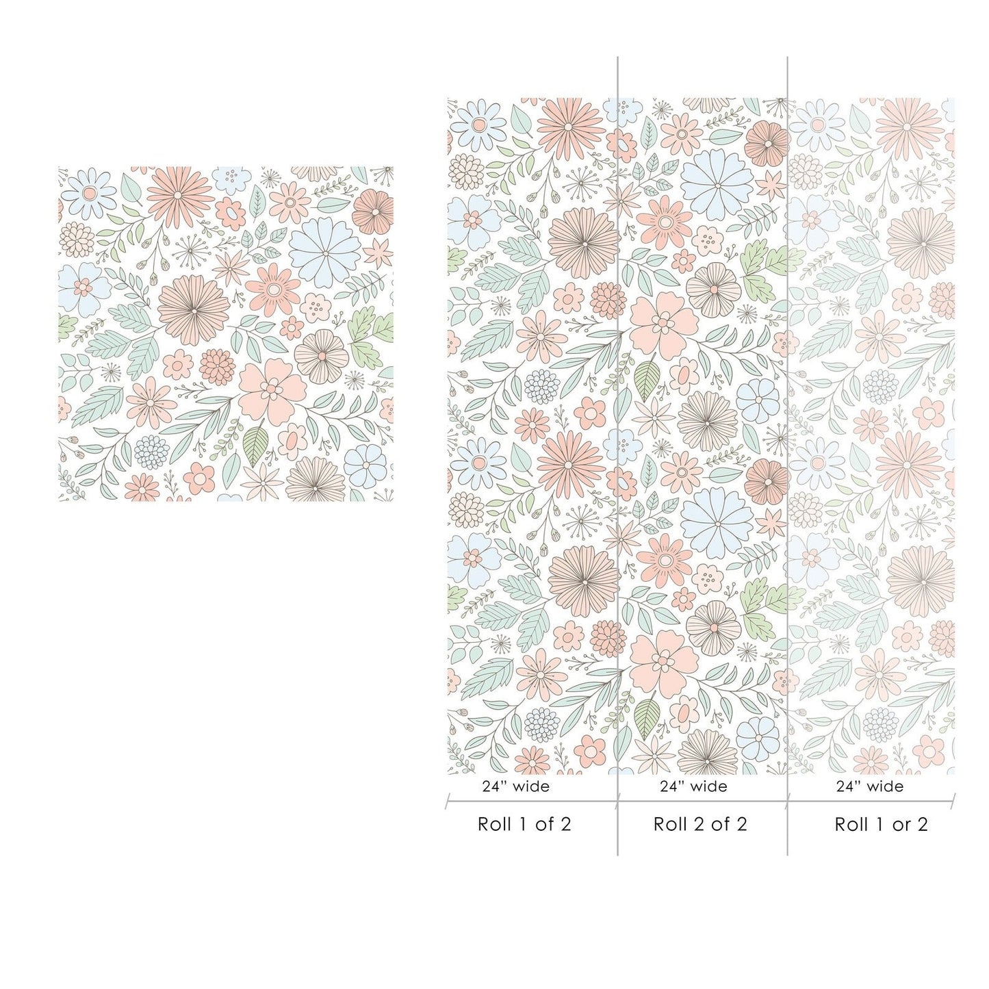 Papel para paredes Flores Mosaico 6