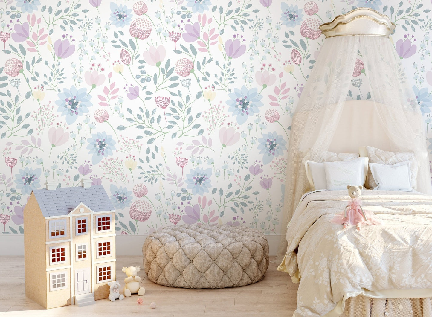 Papel para paredes Flores Mosaico 5