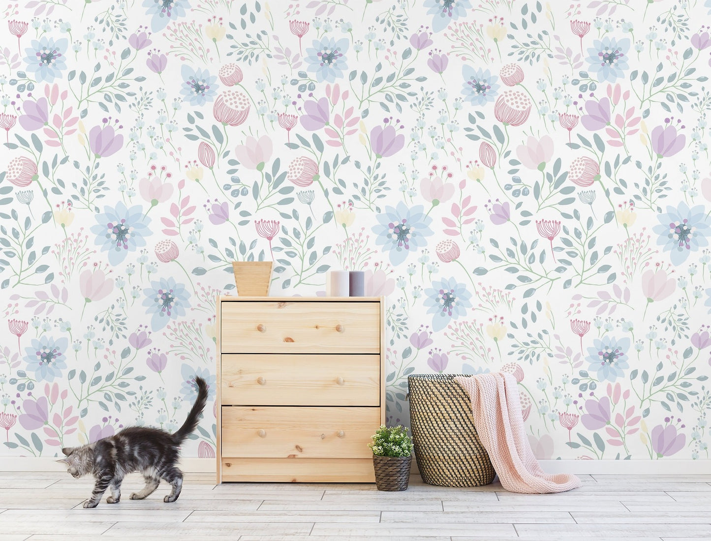 Papel para paredes Flores Mosaico 5