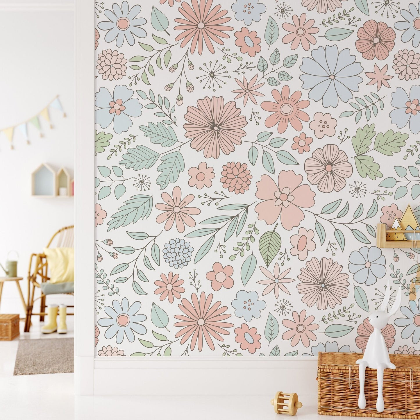 Papel para paredes Flores Mosaico 6