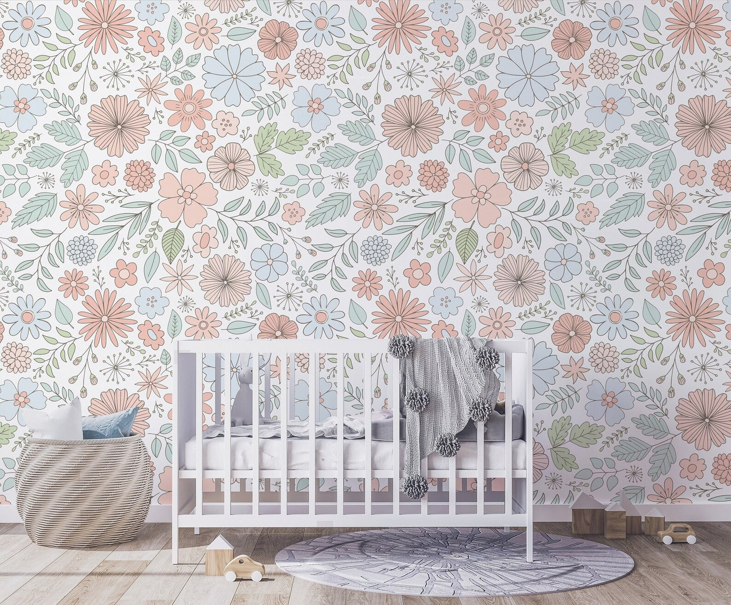 Papel para paredes Flores Mosaico 6