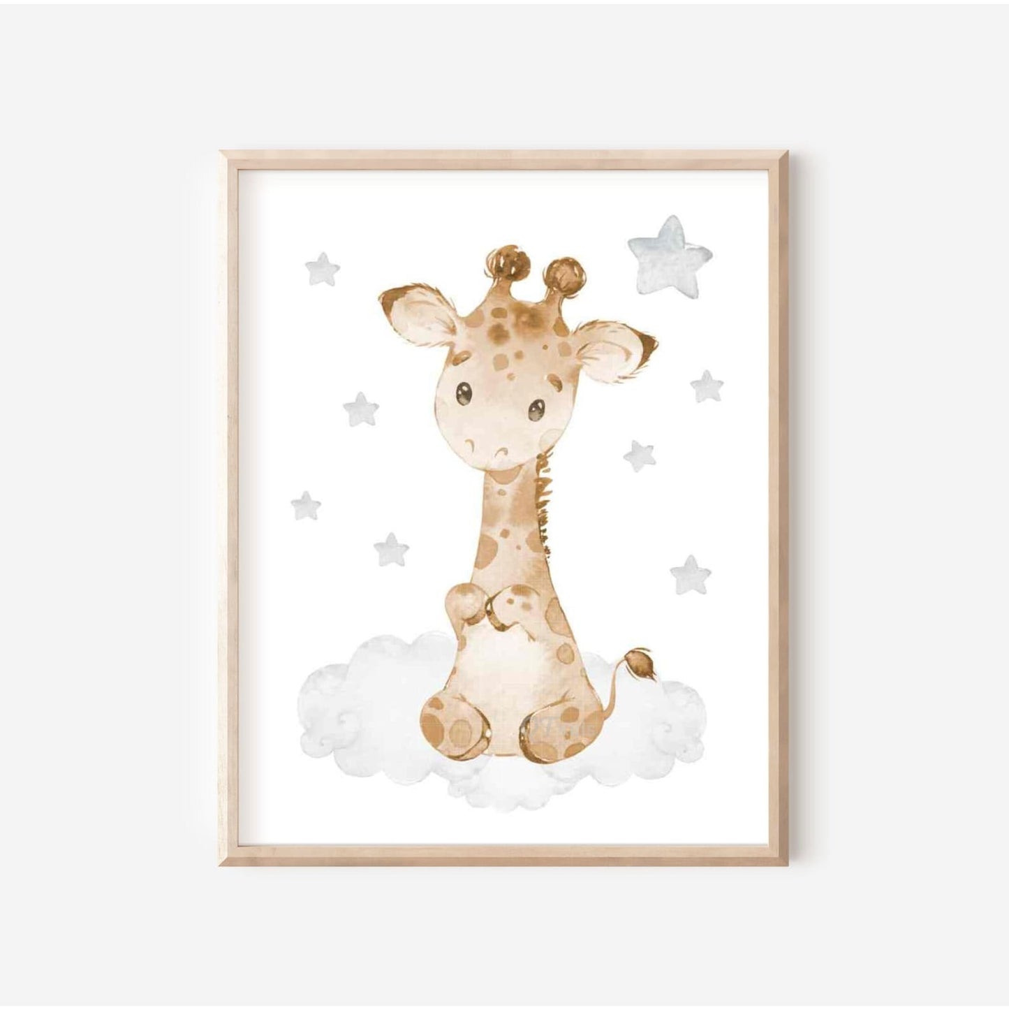 Cuadros Decorativos infantiles Modernos Animales en nube beige