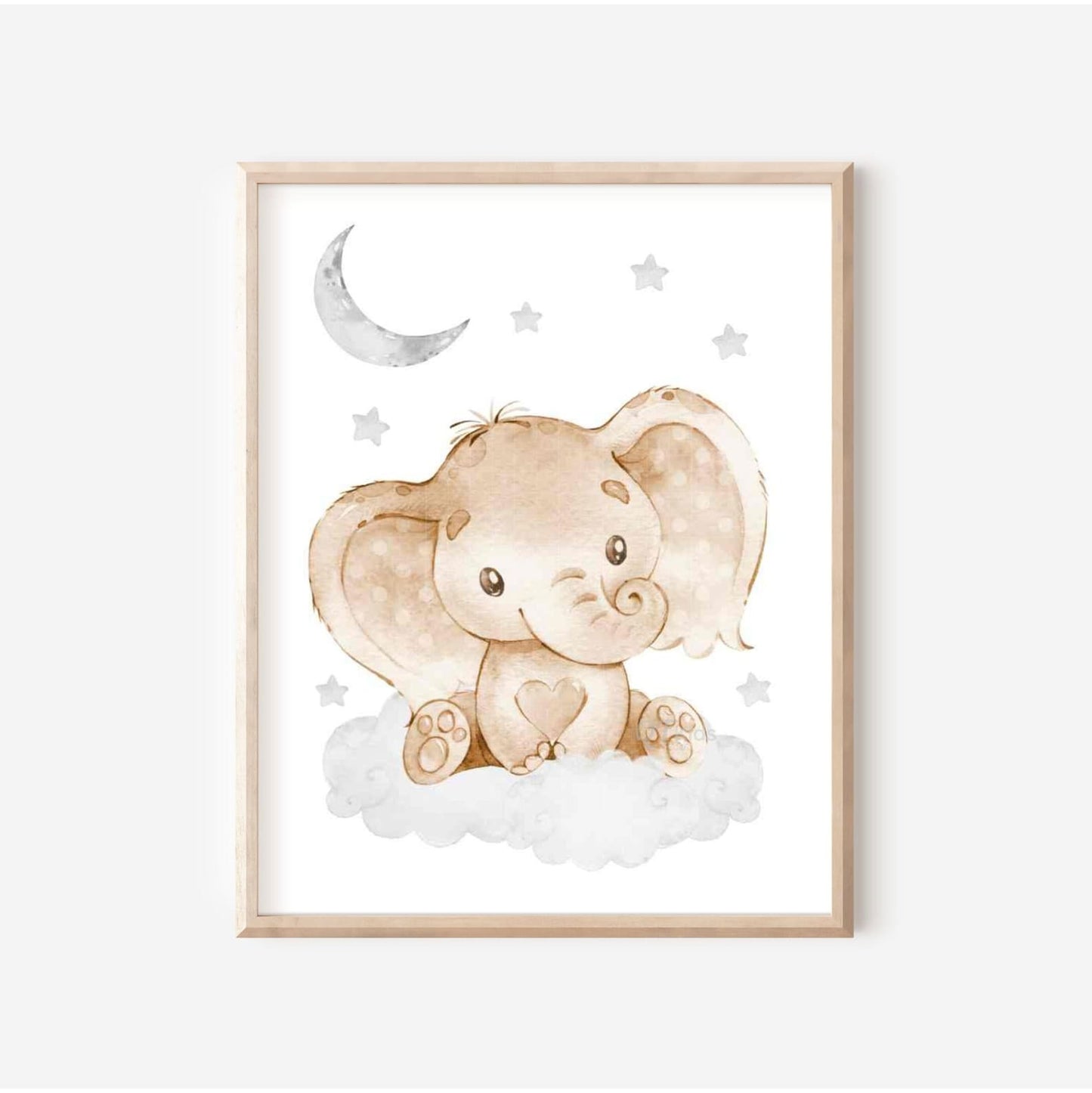 Cuadros Decorativos infantiles Modernos Animales en nube beige