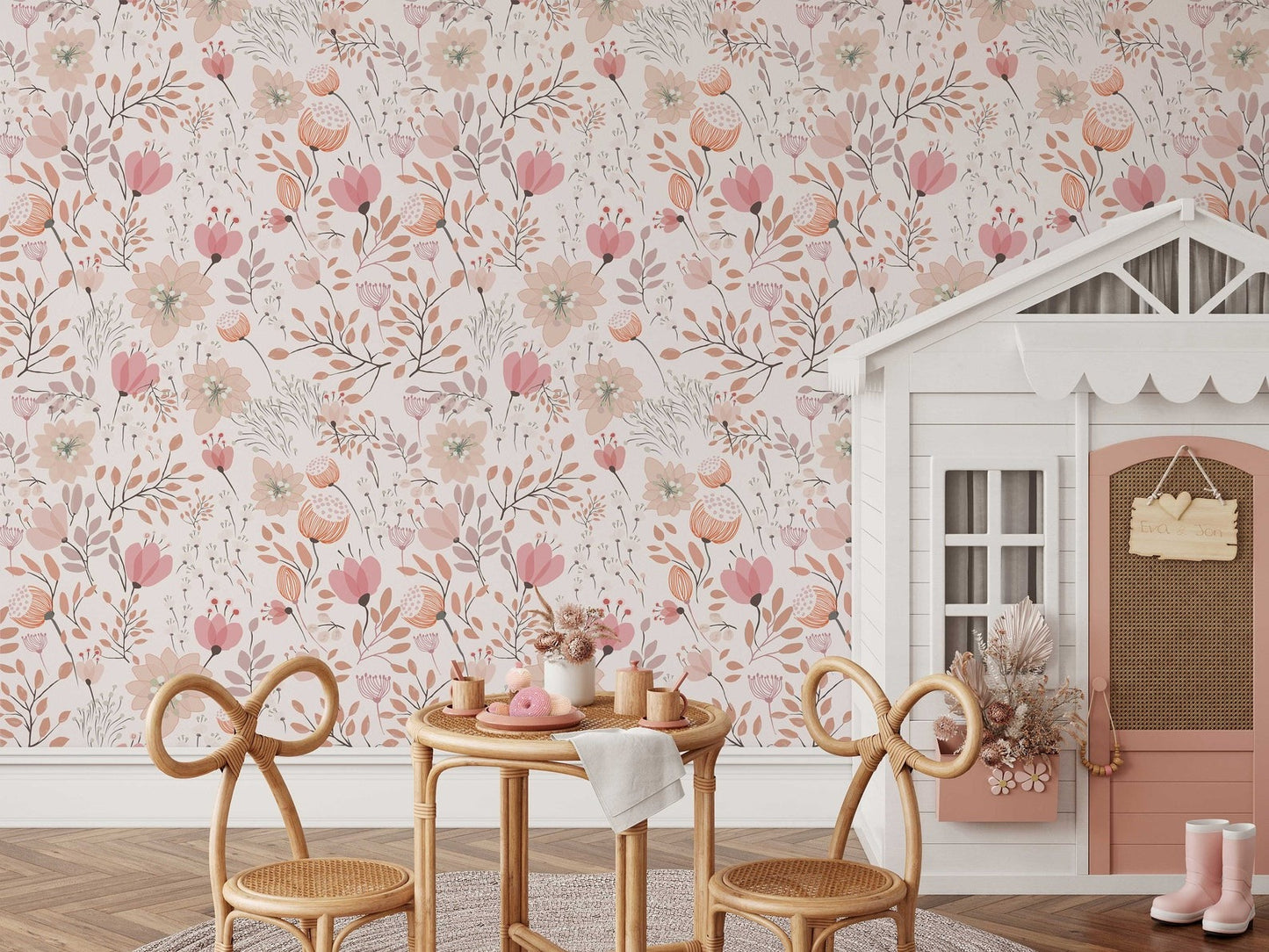 Papel para paredes Flores Mosaico 10