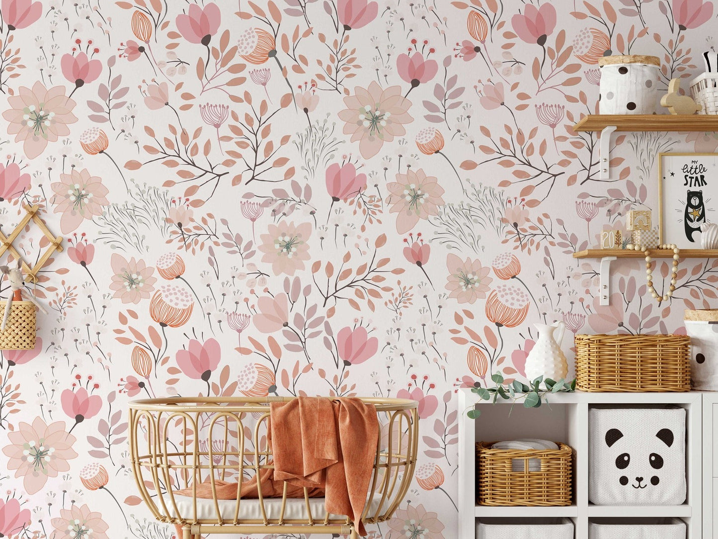 Papel para paredes Flores Mosaico 10