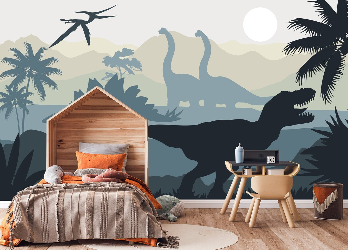 Papel para paredes Silueta jurassica