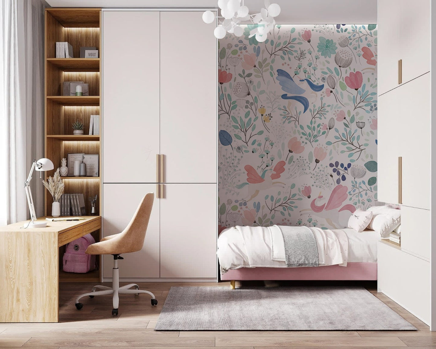 Papel para paredes Flores Mosaico 9