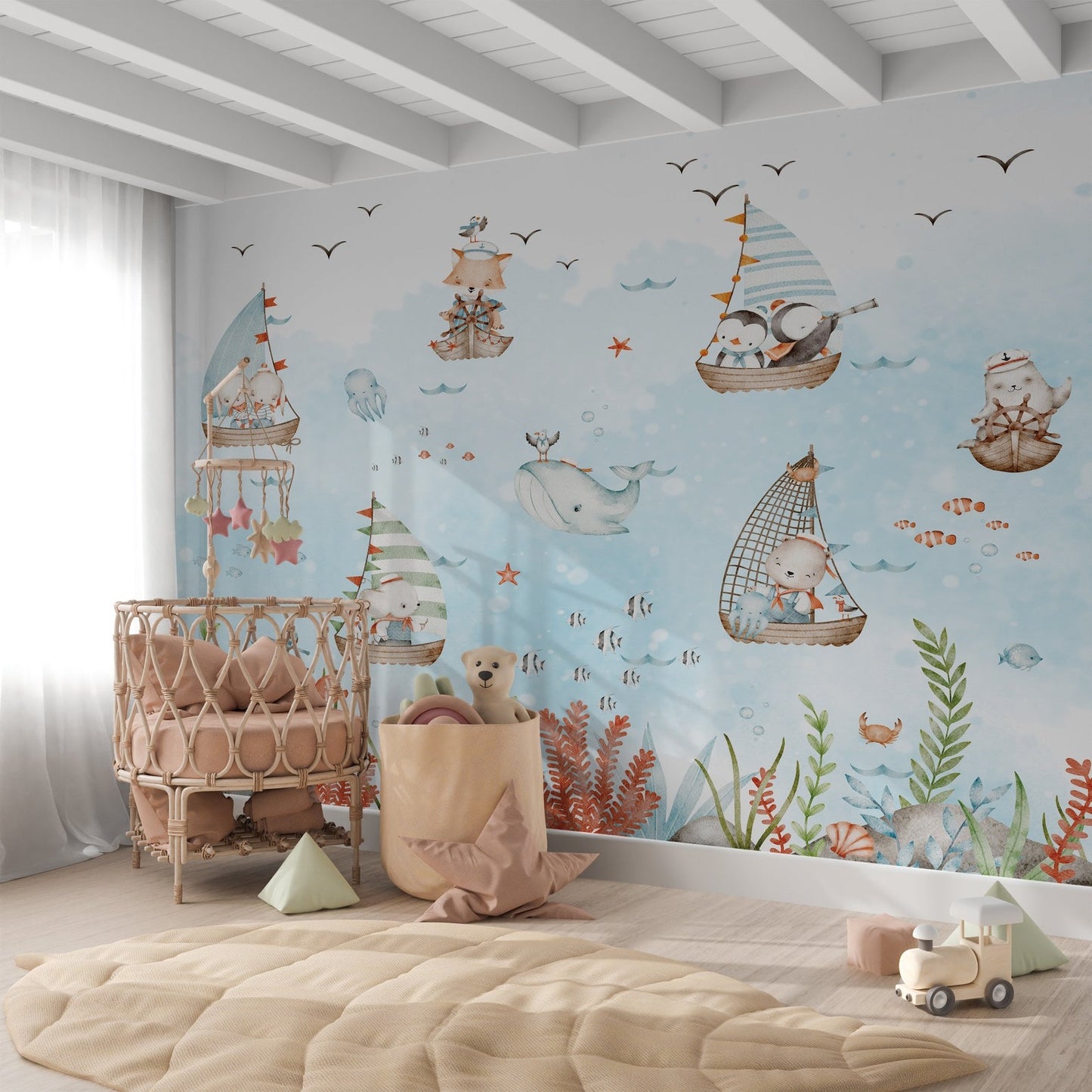 Papel para paredes Animalitos Marinos