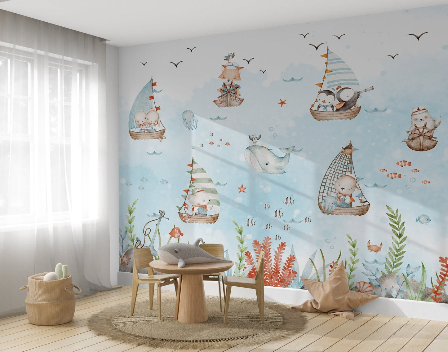 Papel para paredes Animalitos Marinos