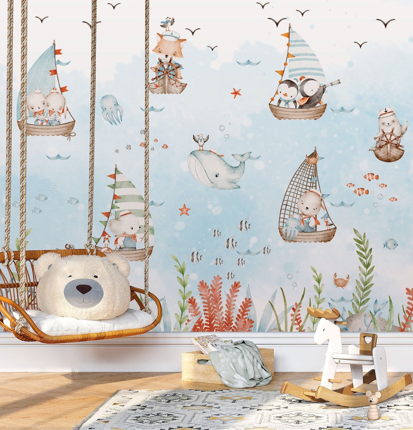 Papel para paredes Animalitos Marinos