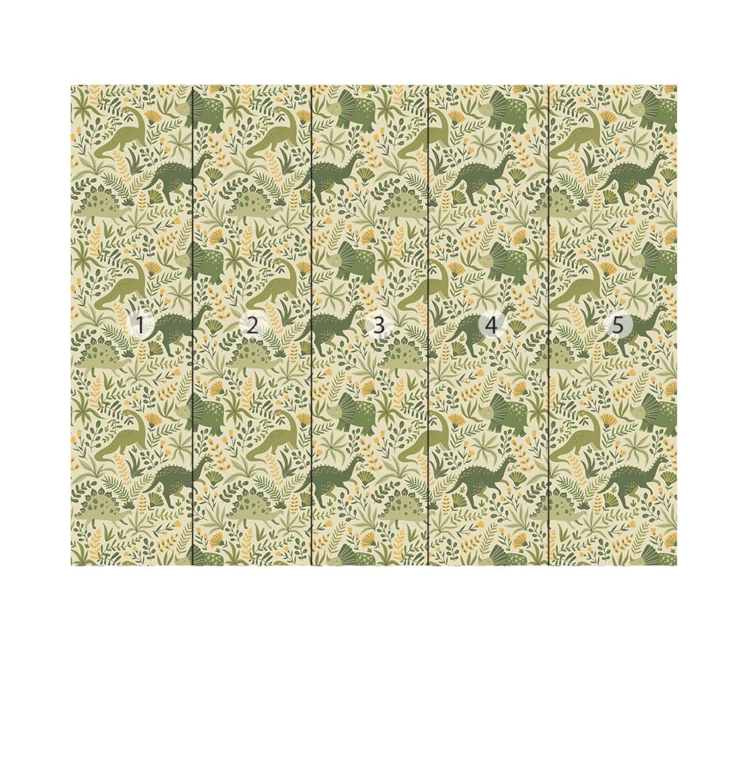 Papel para paredes Mosaico Dinosaurios verdes