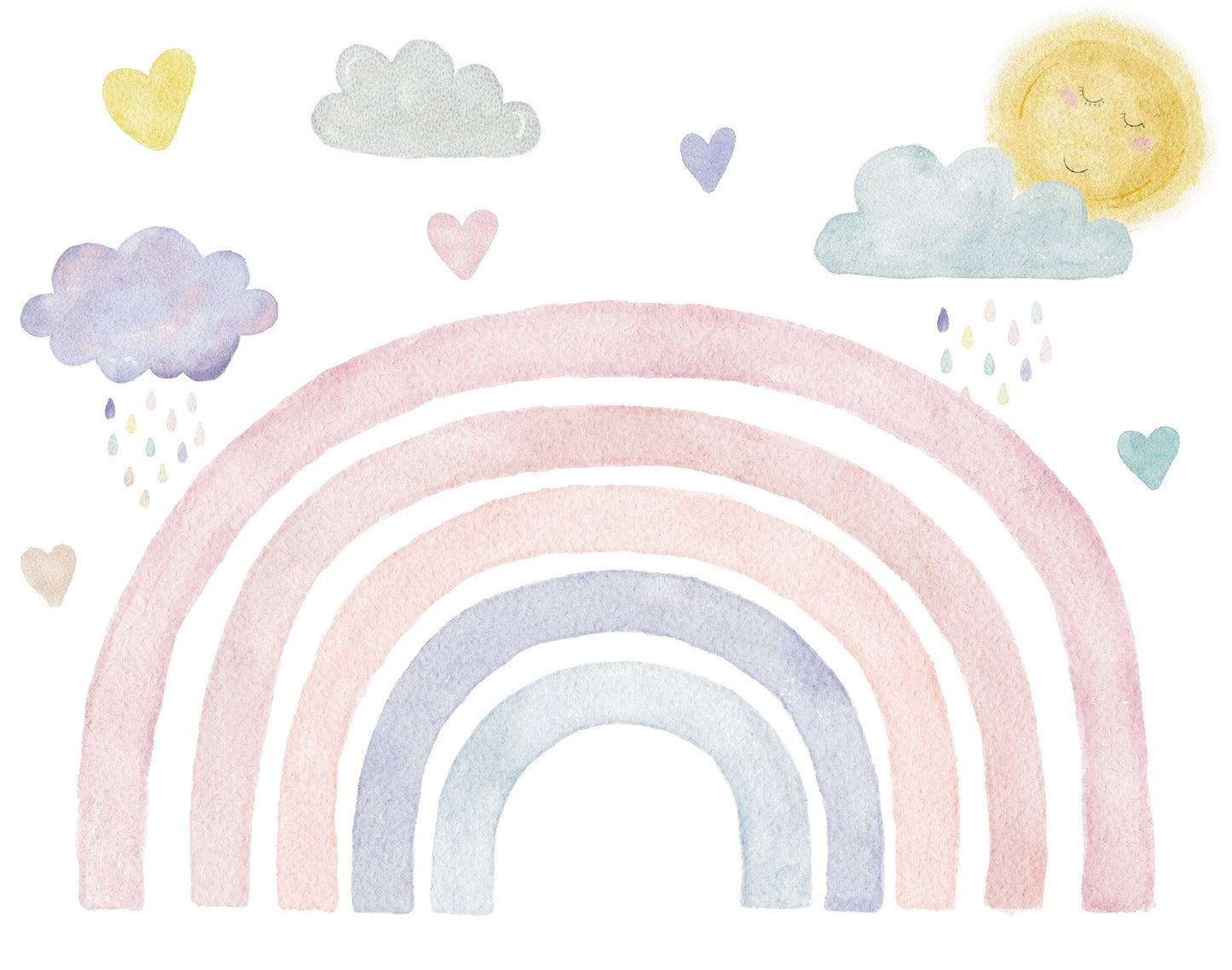 Papel para paredes Arcoiris acuarela