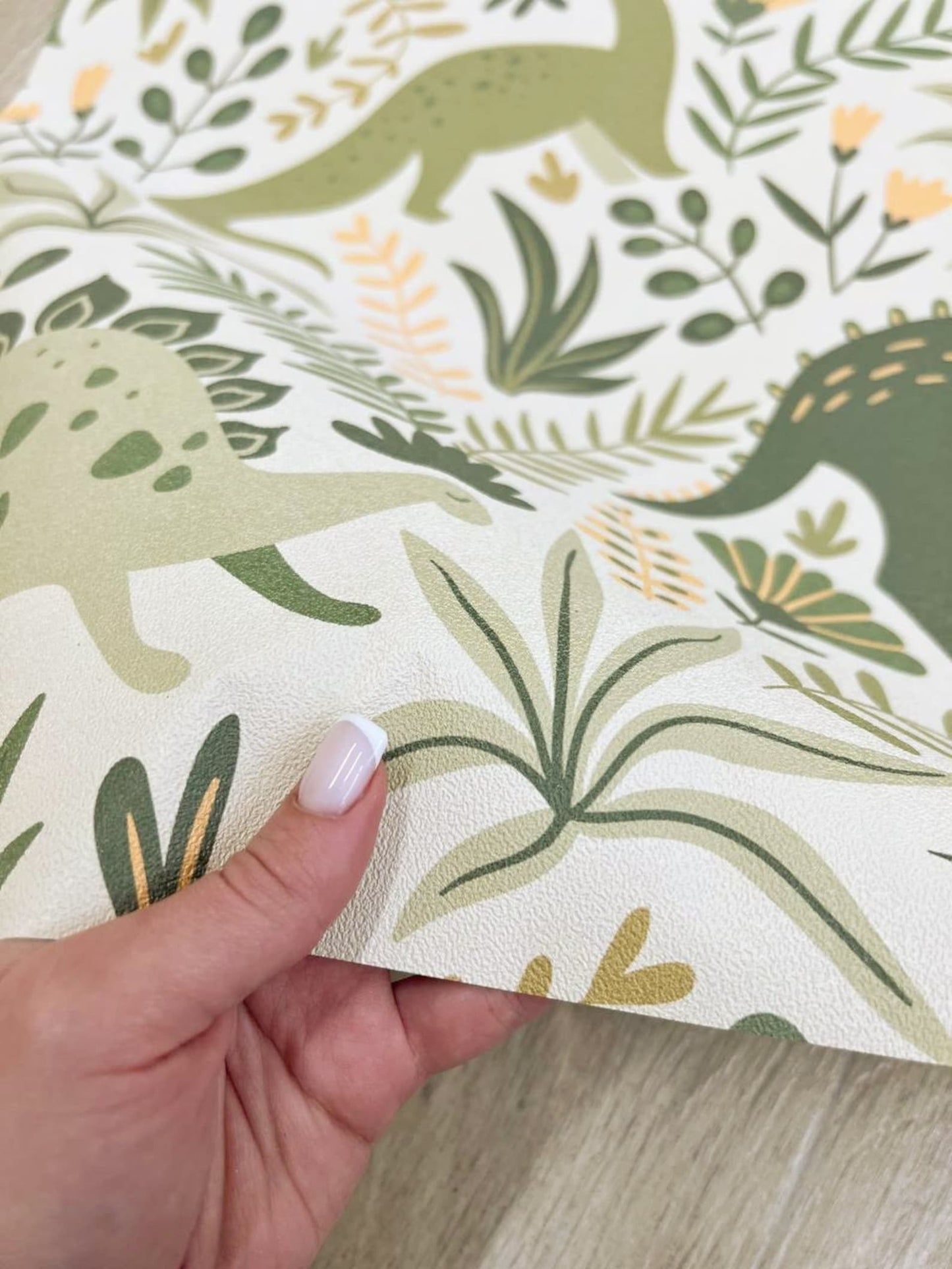 Papel para paredes Mosaico Dinosaurios verdes