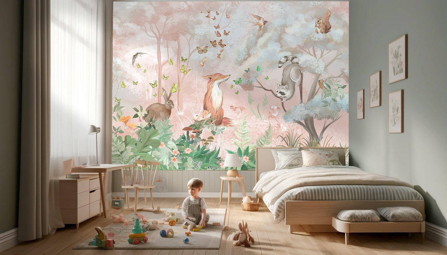 Papel para paredes animales del bosque