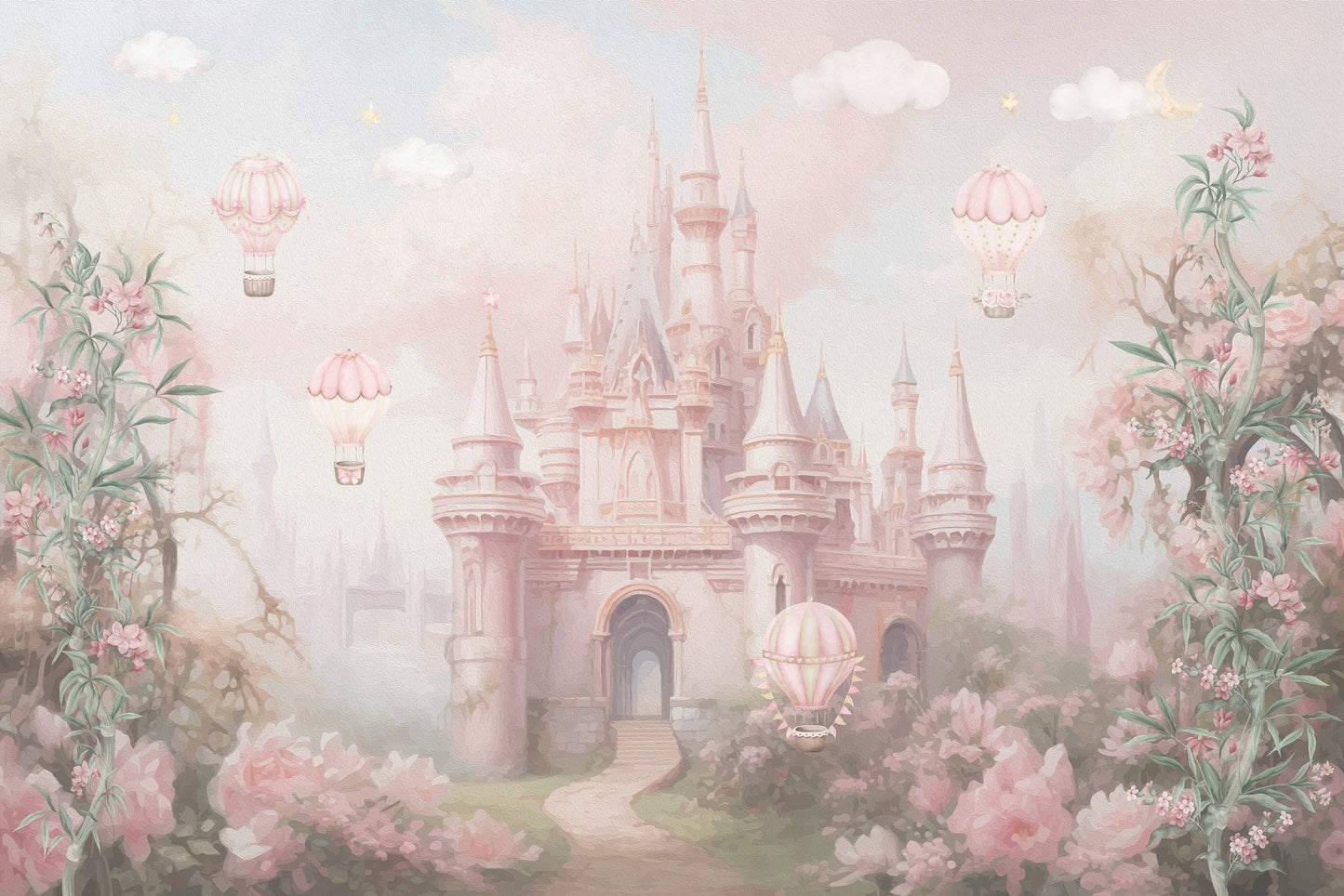 Papel para paredes Castillo rosado de princes