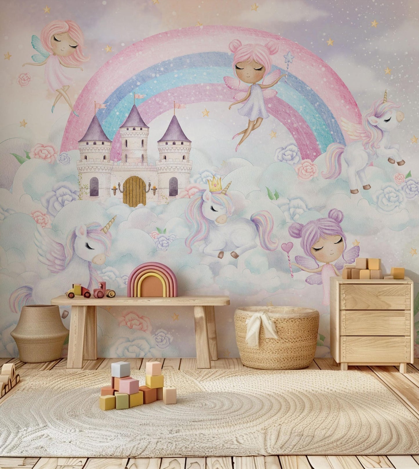 Papel para paredes Castillo Princesas y hadas
