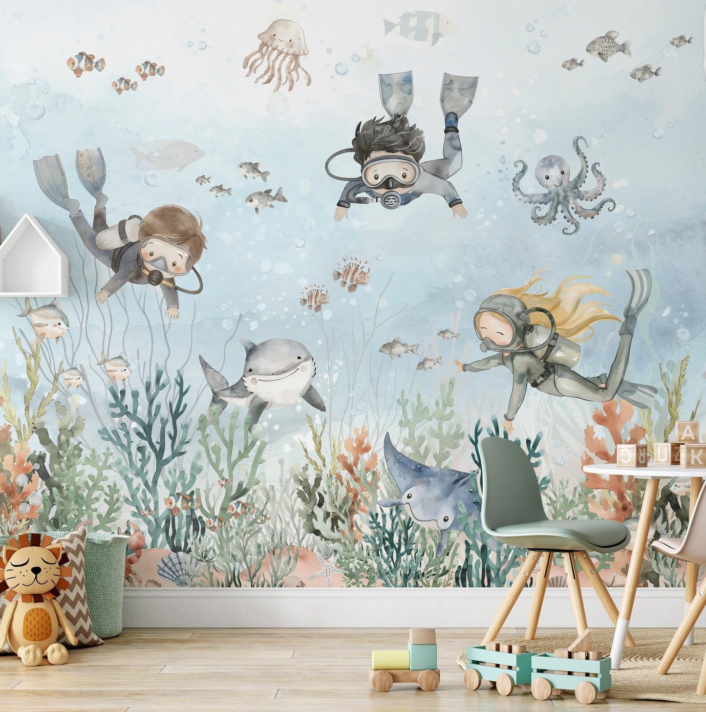 Papel para paredes Buceo Fondo Marino
