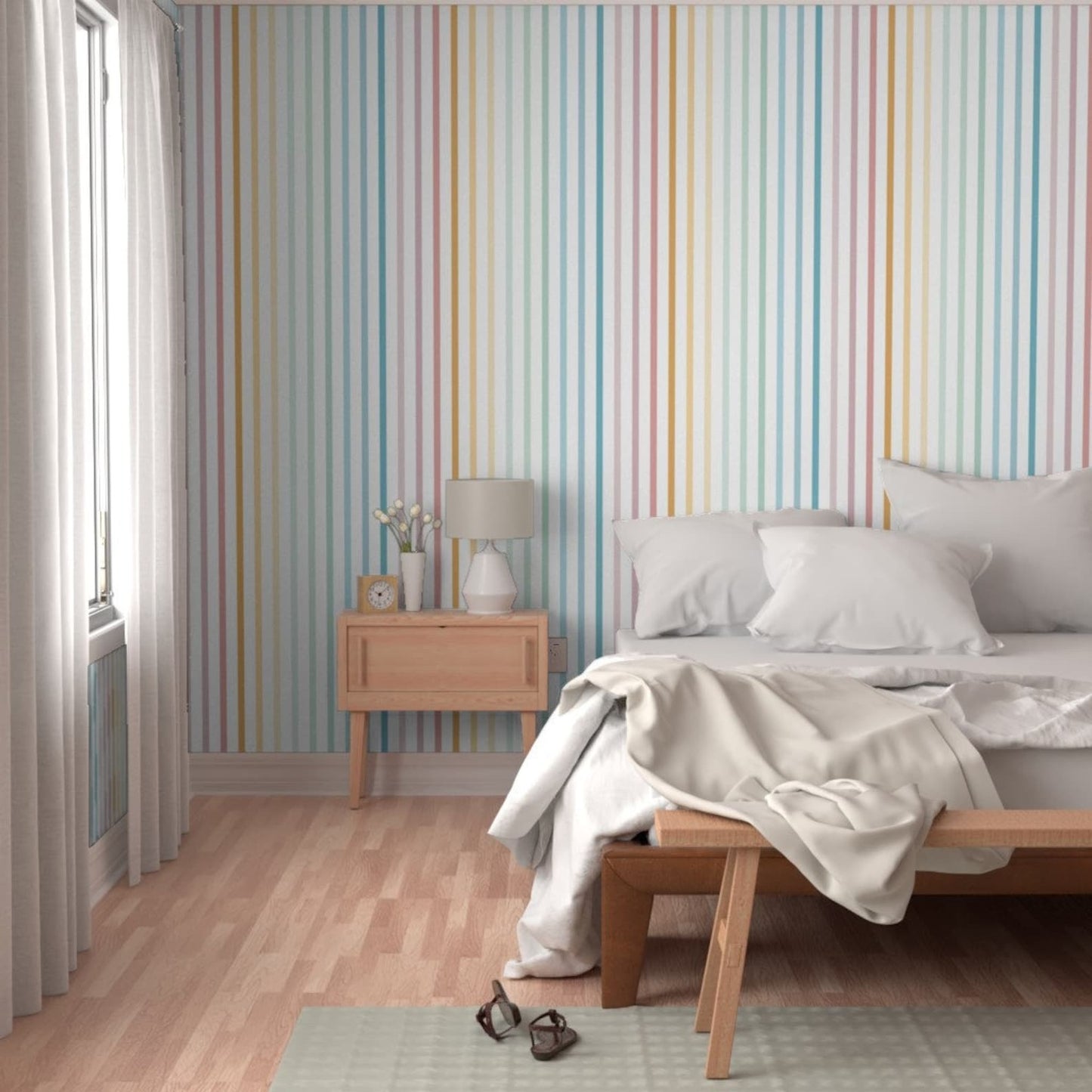 Papel para paredes Lineas Arcoiris