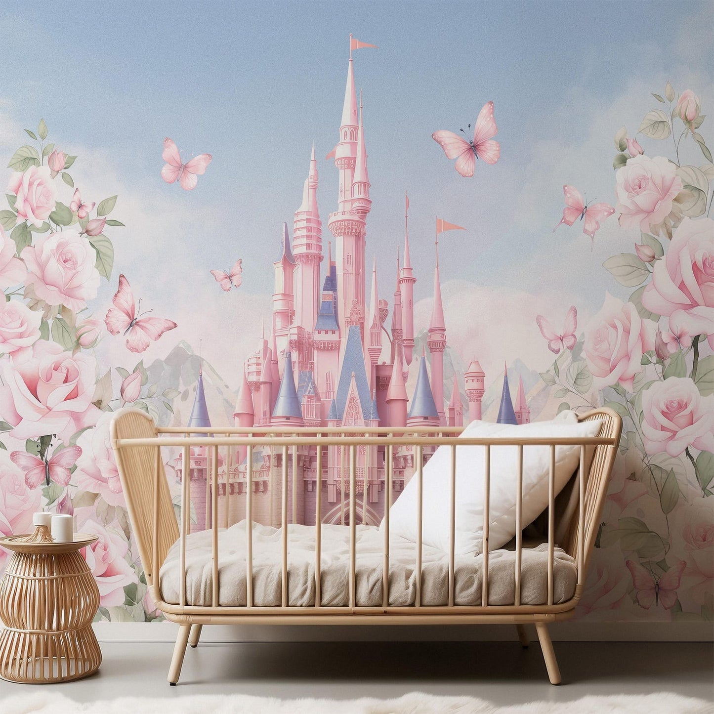 Papel para paredes Castillo con flores