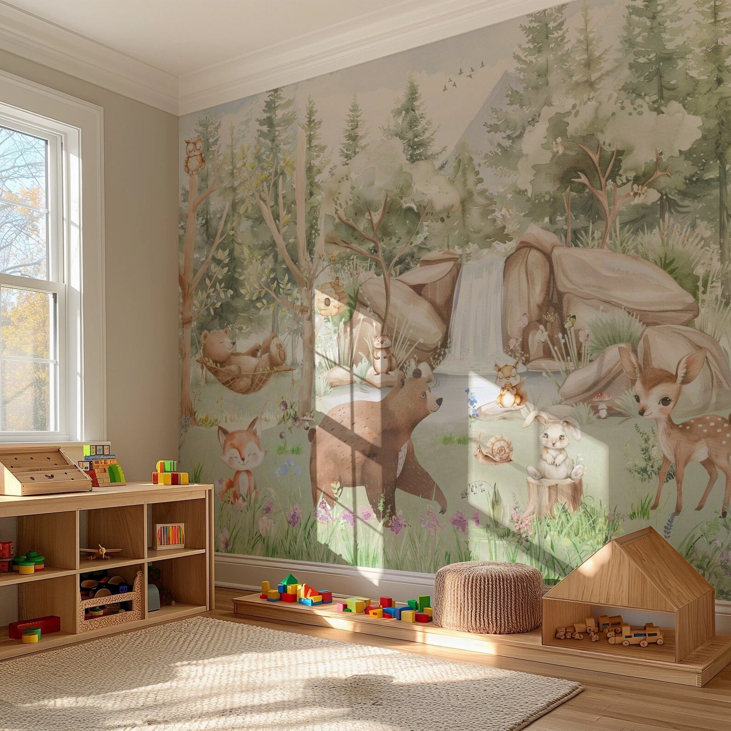 Papel para paredes arte de pared de animales del bosque