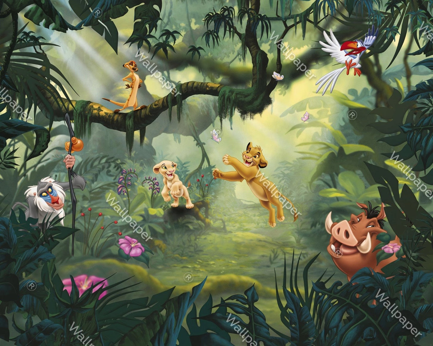 Papel para paredes Rey leon jungla
