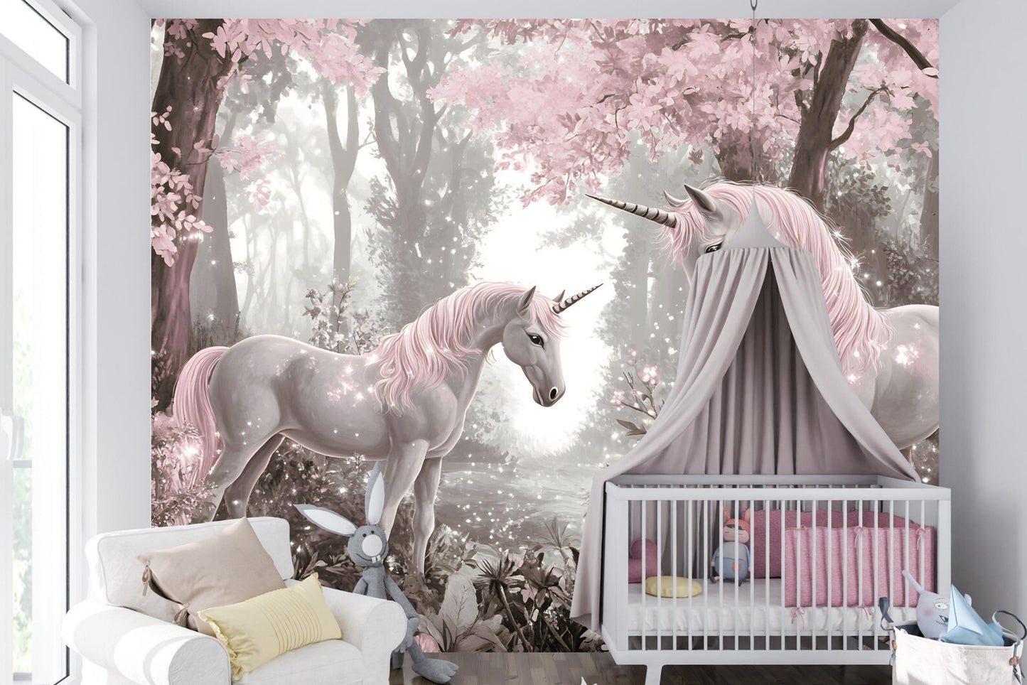 Papel para paredes Unicornio en Bosque