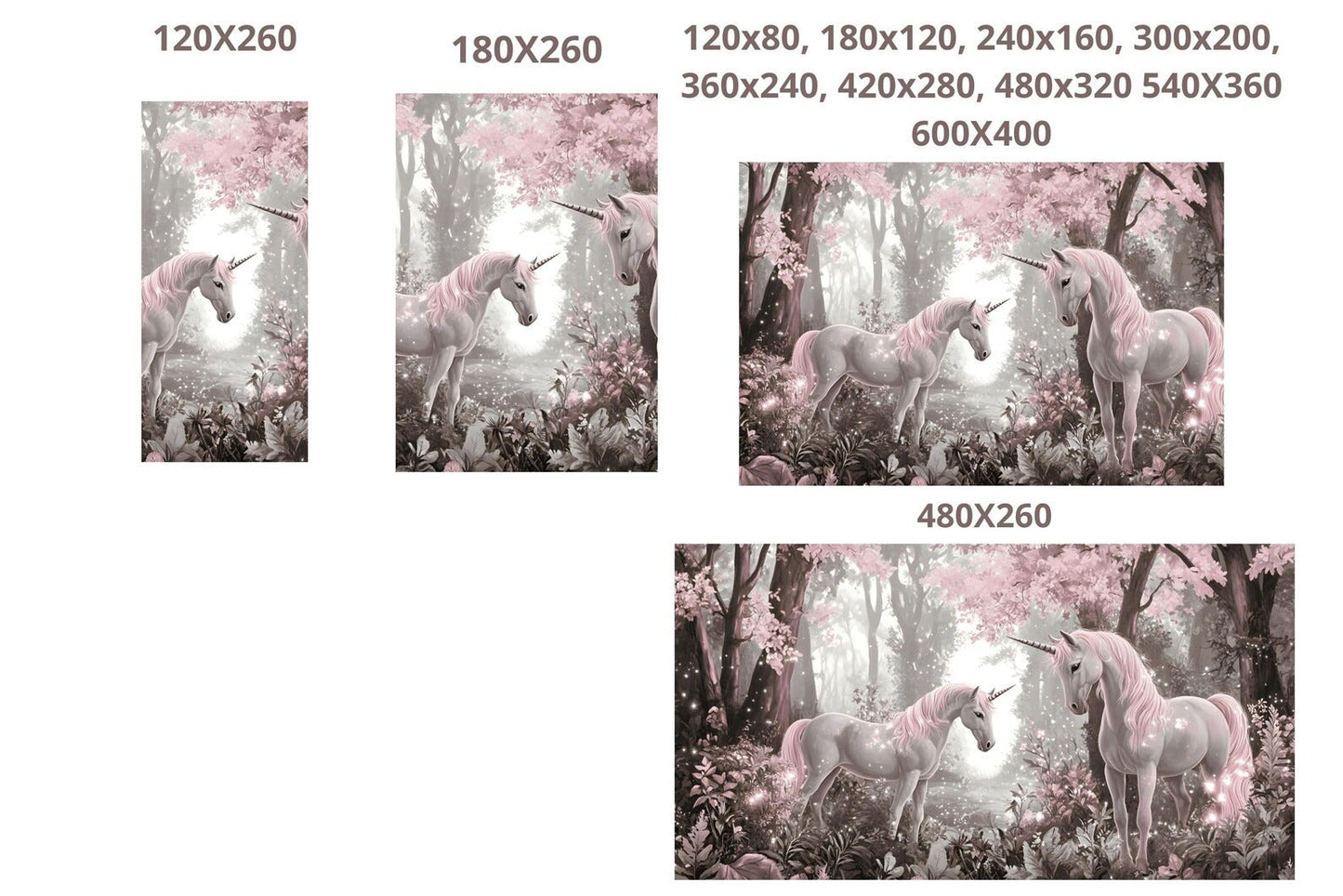 Papel para paredes Unicornio en Bosque