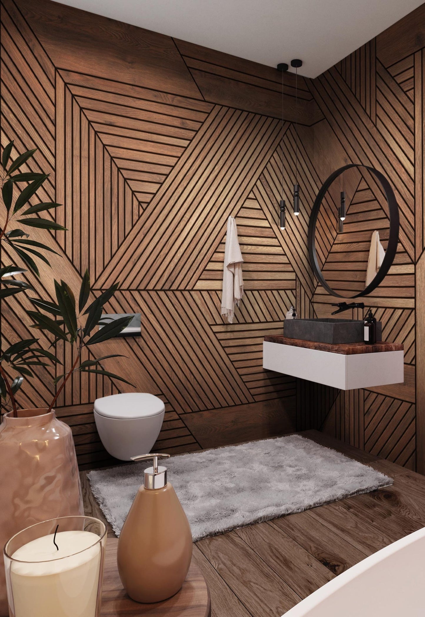 Papel para paredes Lineas Madera Elegante