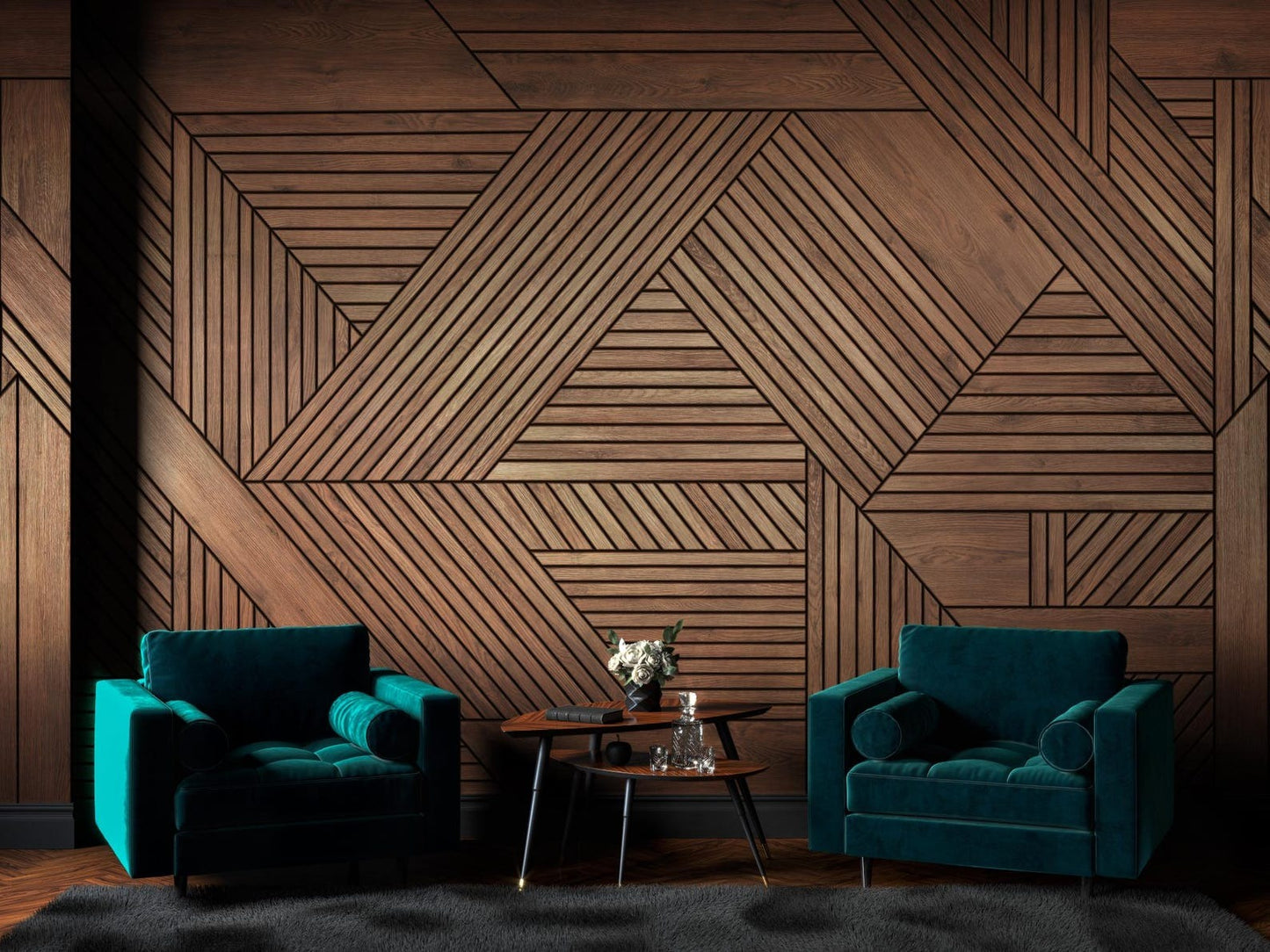 Papel para paredes Lineas Madera Elegante