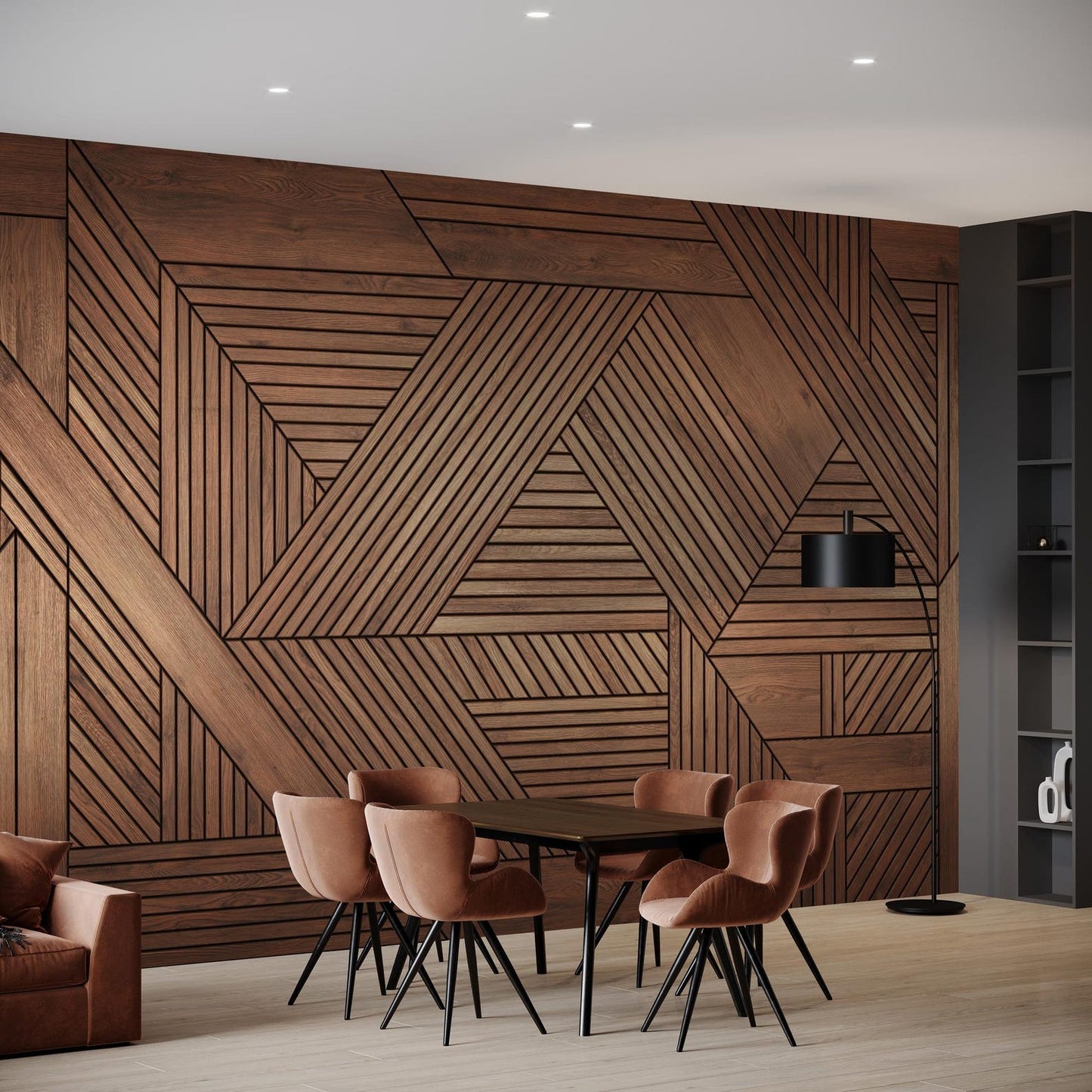 Papel para paredes Lineas Madera Elegante