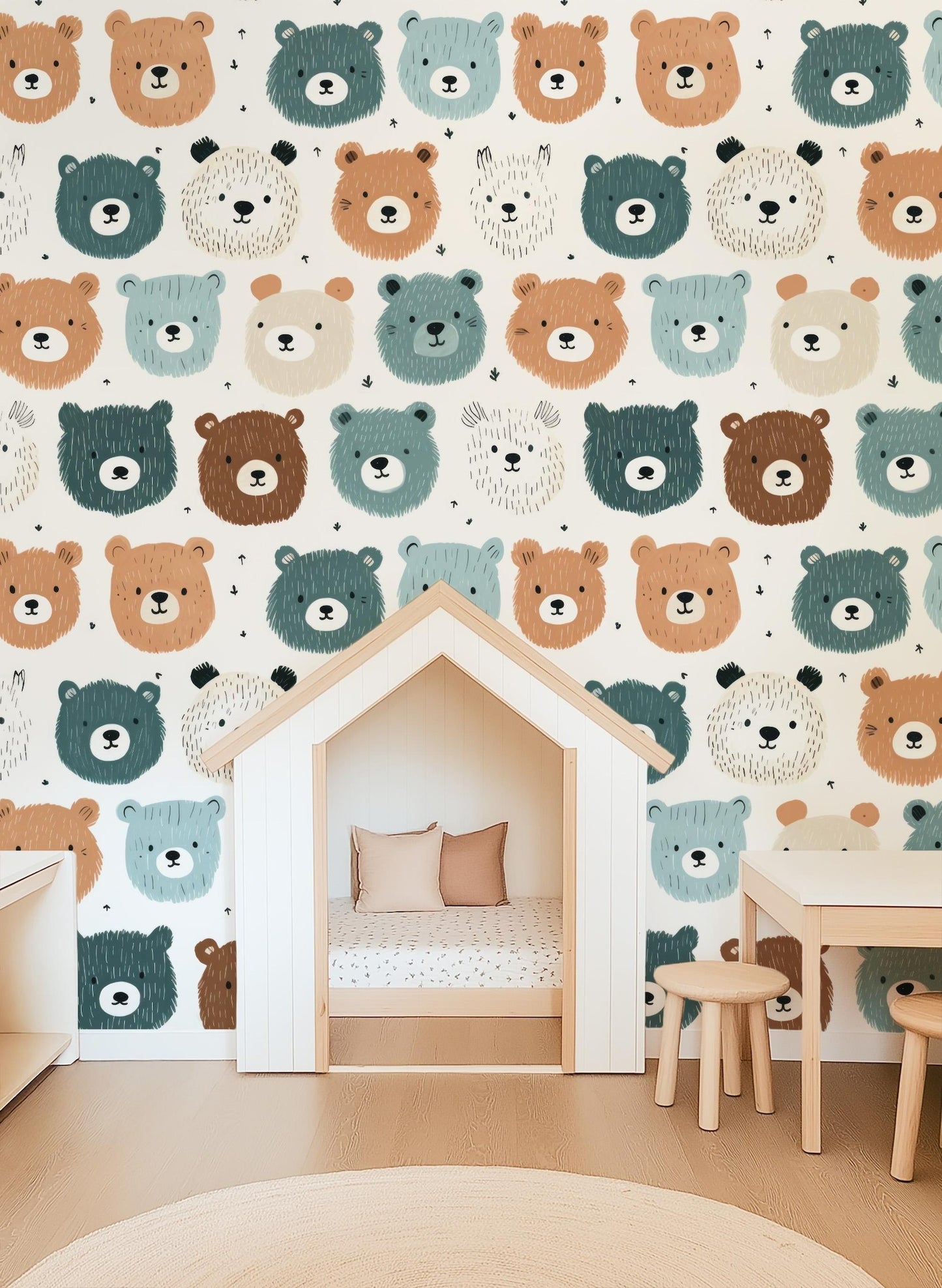 Papel para paredes Osos Mosaico 2