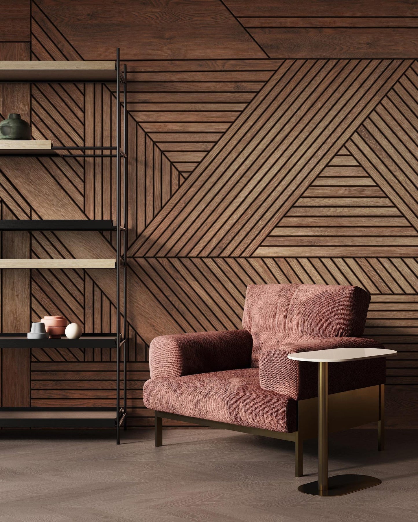 Papel para paredes Lineas Madera Elegante