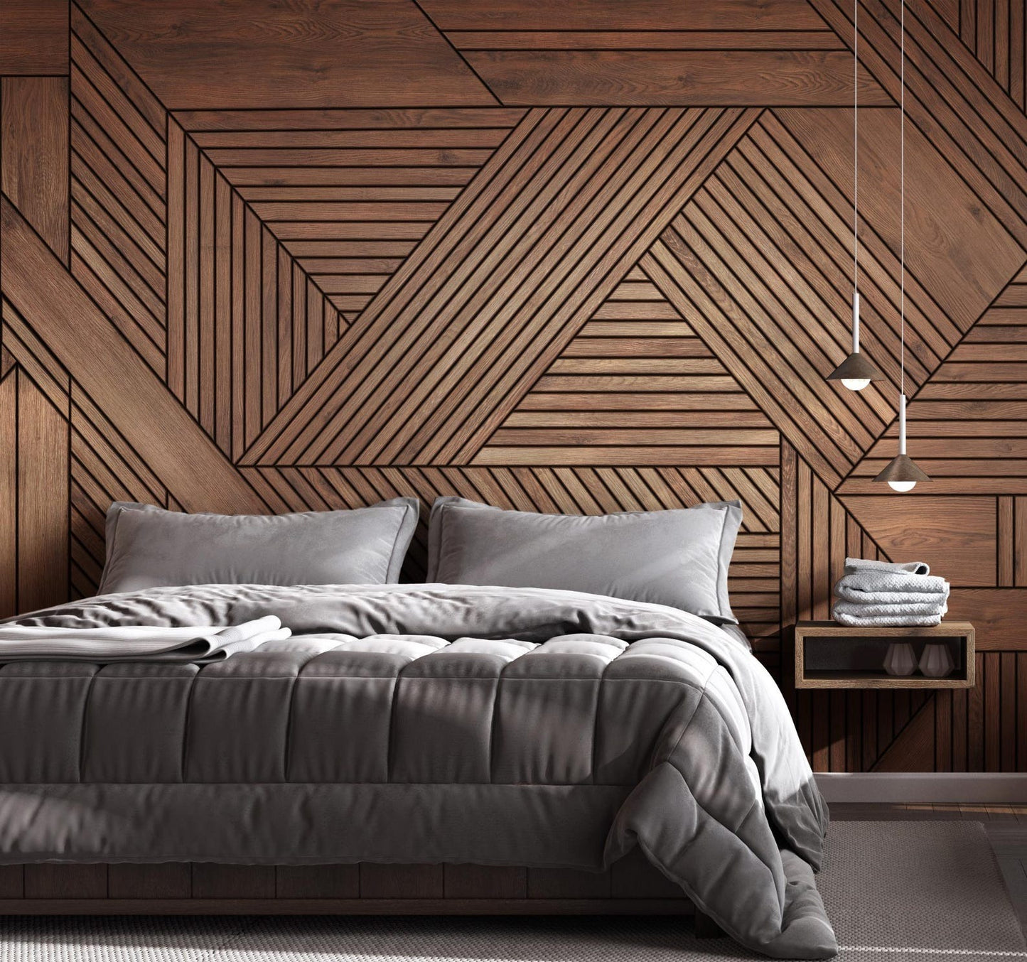 Papel para paredes Lineas Madera Elegante