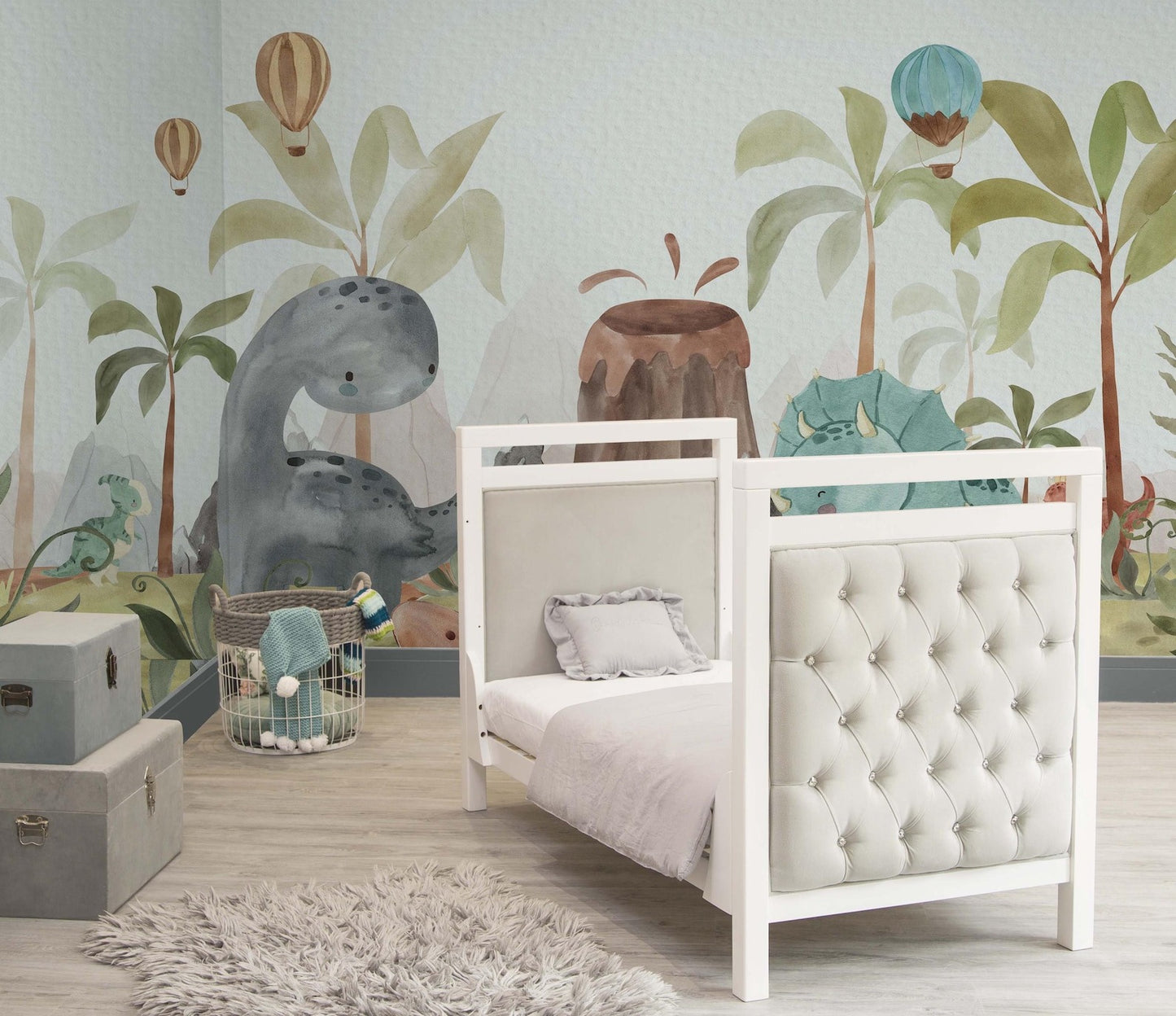 Papel para paredes Jungla jurassica cute 2