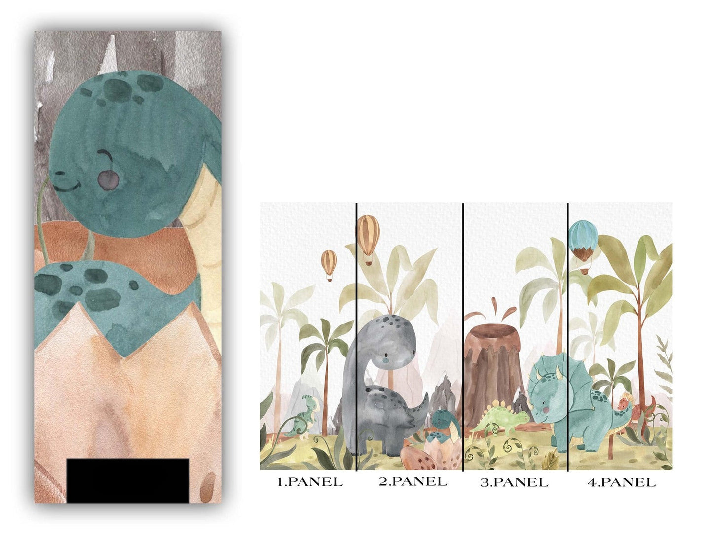 Papel para paredes Jungla jurassica cute 2